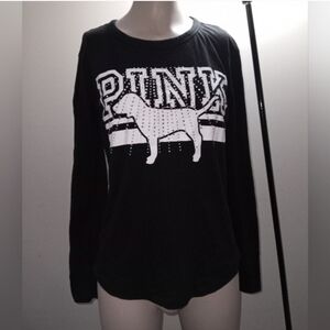 Victoria secret pink bling gemstone logo dog shirt Small